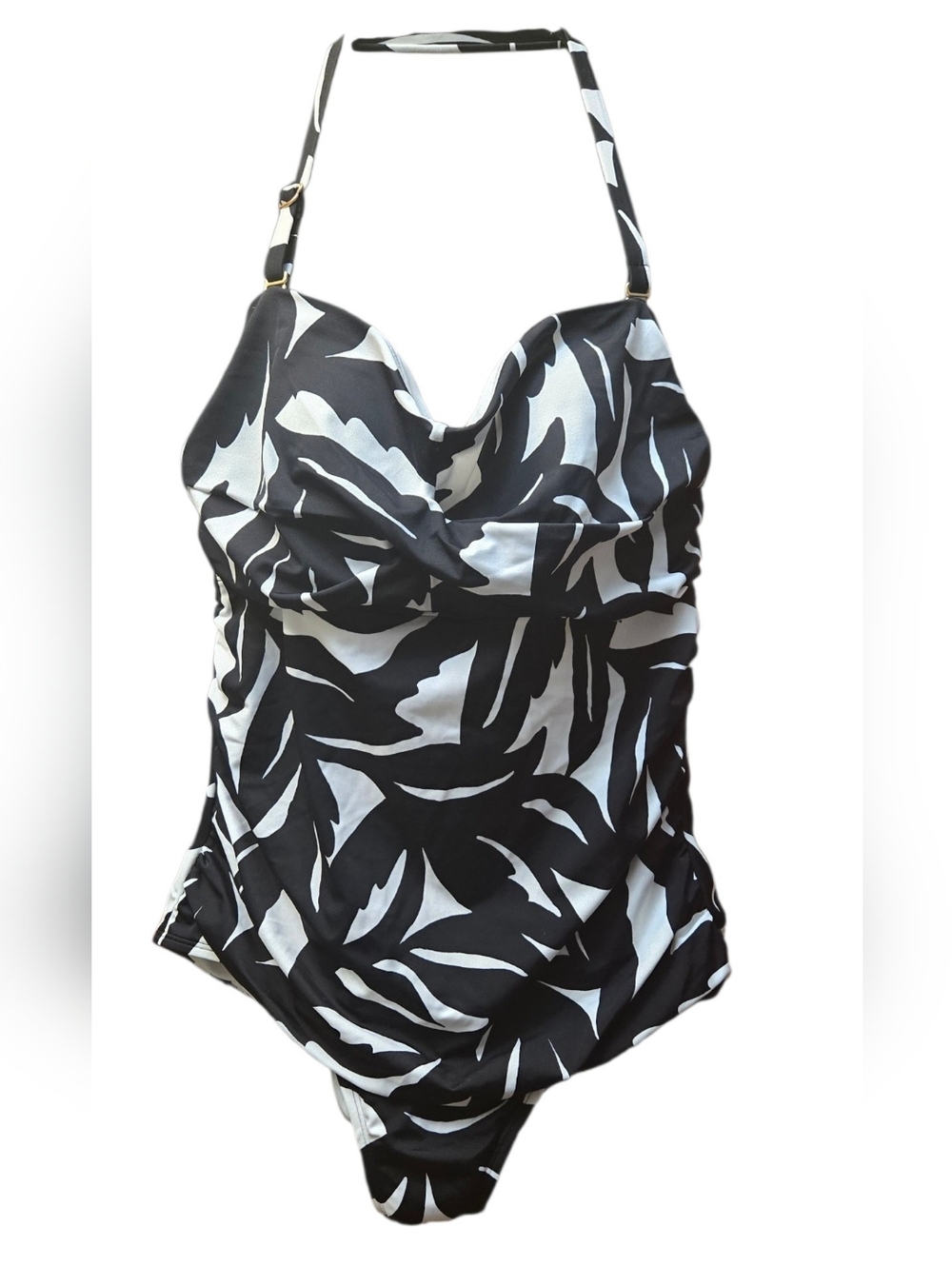 Time And Tru Classic Black & White Patterned One-Piece Swimsuit      Size 1X
